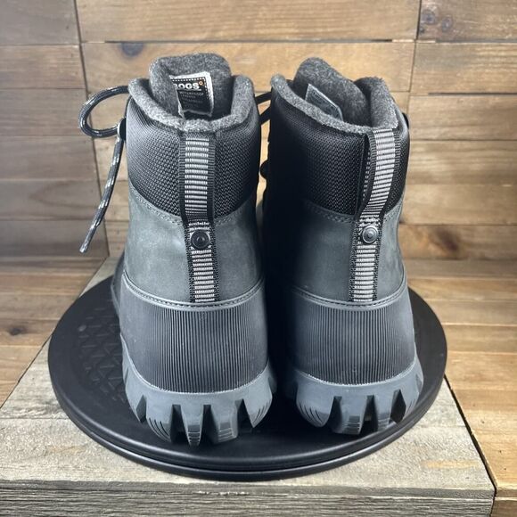 Bogs Men's Size 10.5 Arcata Urban Leather Mid Boot Black Waterproof Warm - Picture 4 of 10